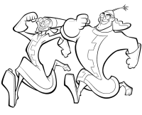 A coloring page of emperor kuzco